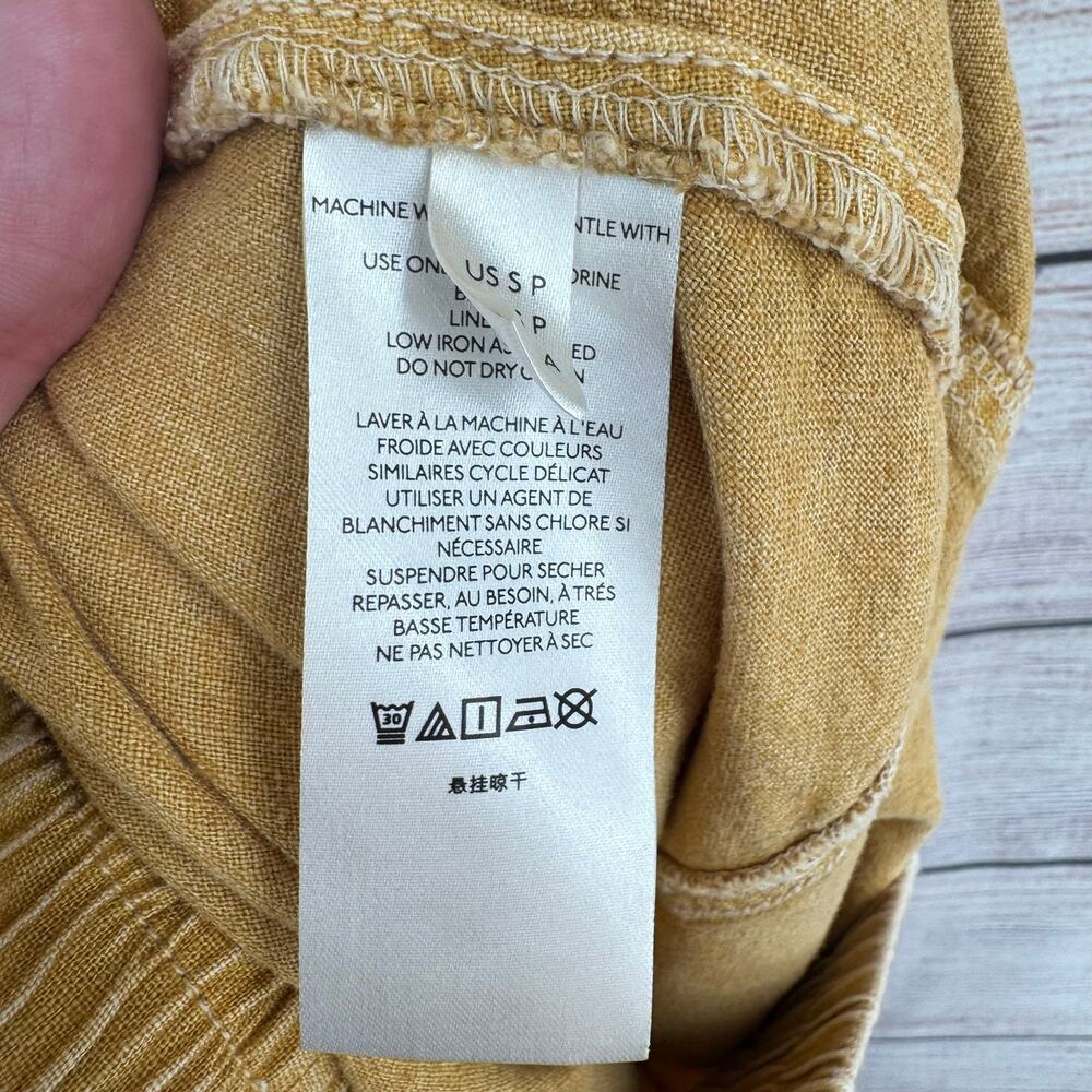 Pilcro Anthropologie Linen Blend Drawstring A-Line Skirt Womens SP Yellow Tan - Picture 7 of 10